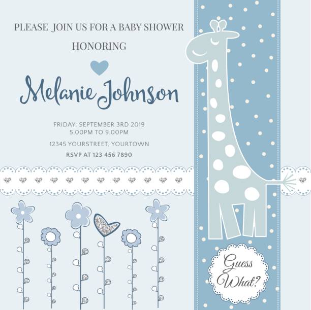 illustrations, cliparts, dessins animés et icônes de modèle de carte bébé belle douche avec détails scintillants argent - human pregnancy baby shower image color image