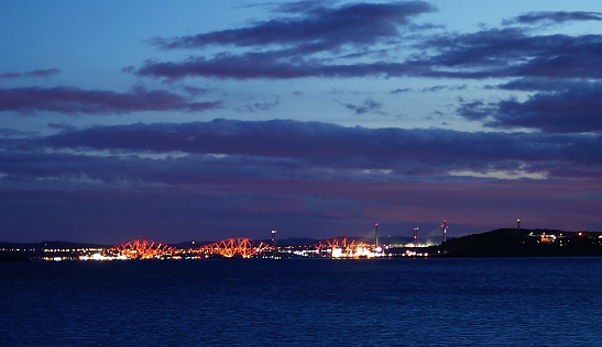 lights from the forth crossing at night