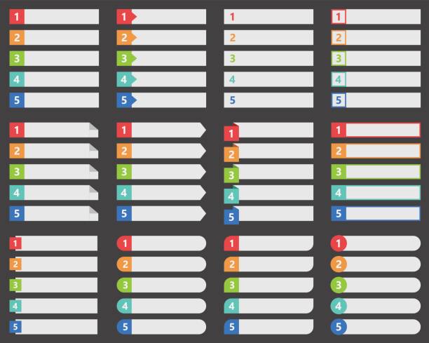 illustrations, cliparts, dessins animés et icônes de modèle de liste numérotée - rank