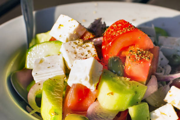 istock Greek Fresh vegetable salad with white feta cheese 670357678