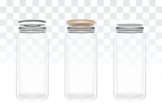 istock set of  real transparent glass jar bottle 670361990