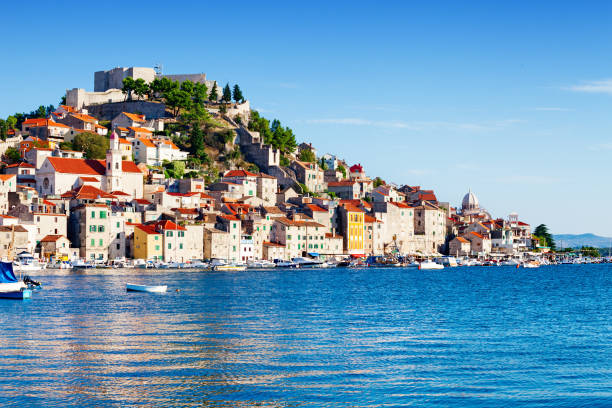 istock Old town Sibenik and coastline, Croatia 670365216