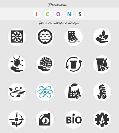 alternative energy vector icons for user interface design
