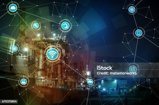 Smart Factory Conceptual Abstract Internet Of Things Industry40 Stock Photo - Download Image Now