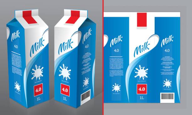 milch-package-design - text work tool three dimensional shape white background stock-grafiken, -clipart, -cartoons und -symbole