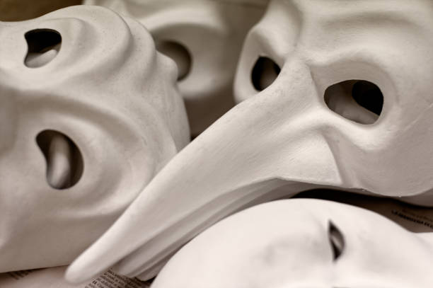 High quality carnival masks hanging on the wall