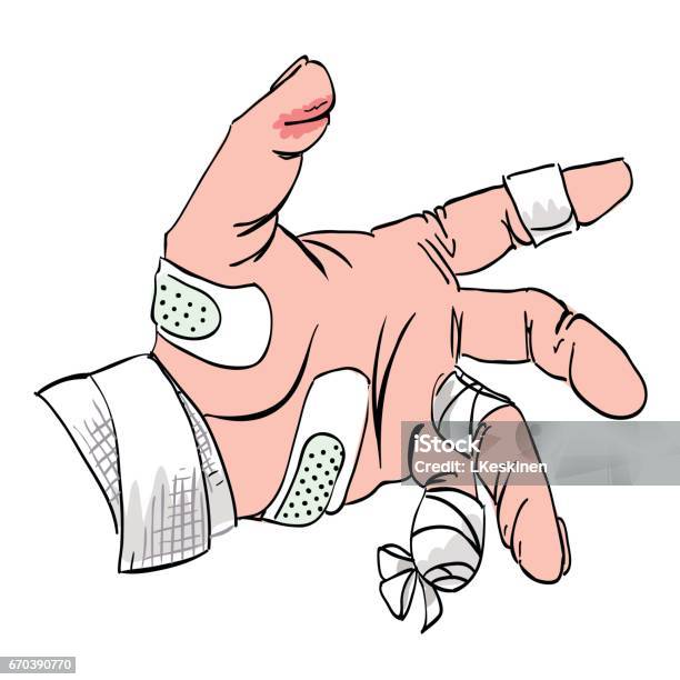 Cartoon Image Of Injured Hand Stock Illustration - Download Image Now - Art  And Craft, Art Product, Arts Culture and Entertainment - iStock
