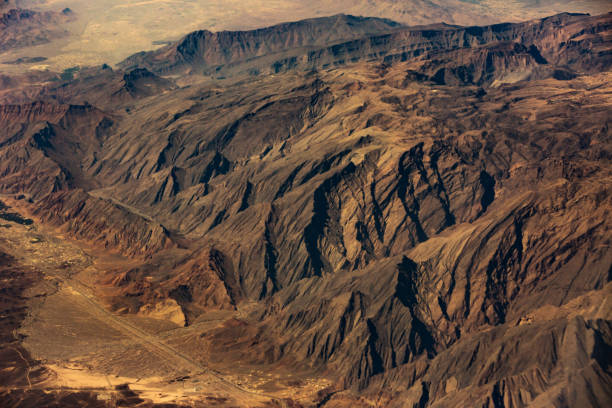 istock Mountains in the desert, aerial view 670397474