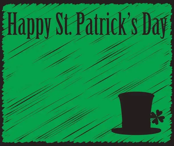 Vector illustration of Grunged Happy Saint Patricks Day Green Card