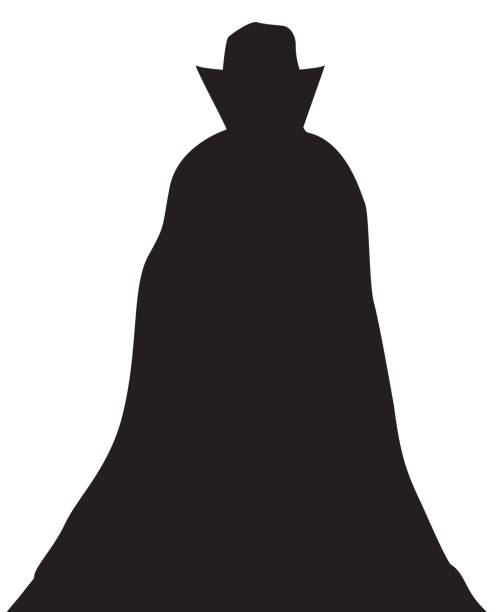 Dracula Silhouette A Dracula Silhouette isolated on a white background vampire illustrations stock illustrations