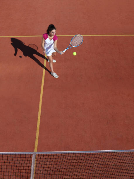 istock tennis player with racket during a match game 670407720
