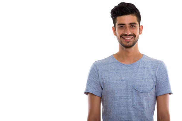 istock Studio shot of young happy Persian man smiling 670412084