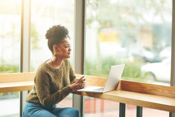 istock Giving her latest blog post some thought 670422224