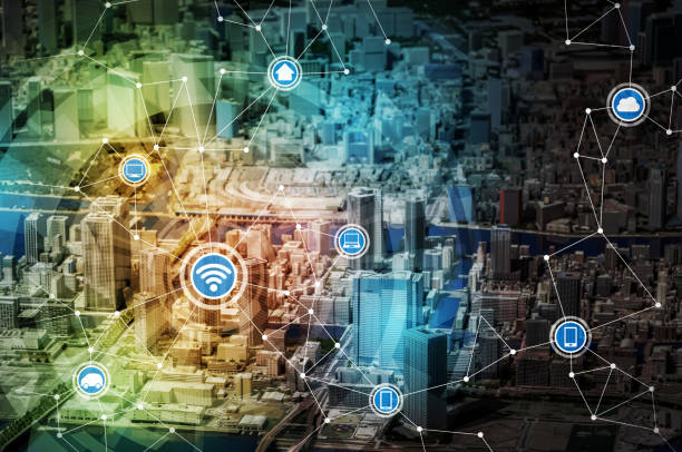 istock smart city miniature model and internet of things, conceptual abstract image 670425390