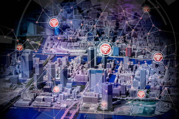 istock smart city miniature model and internet of things, conceptual abstract image 670425424