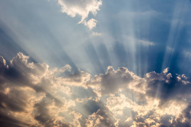 istock Colorful dramatic sky with cloud at sunset.Sky with sun background 670427192