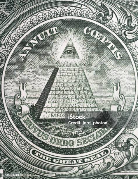 Pyramid On One Dollar Bill Closeup Stock Photo - Download Image Now - Bank - Financial Building, Close-up, Currency