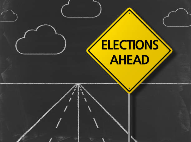 istock Election Ahead - Business Chalkboard Background 670441640