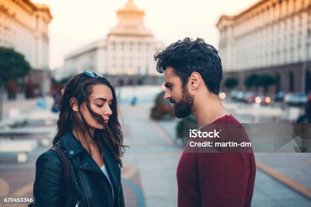 Young Couple Breaking Up Stock Photo - Download Image Now - Couple - Relationship, Relationship Breakup, Separation