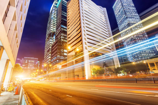 istock Modern city road night view 670456970