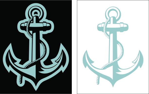 ilustrações, clipart, desenhos animados e ícones de vector náutico âncora - anchor and rope