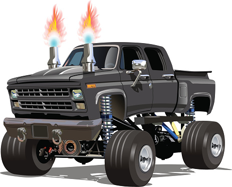 Cartoon Monster Truck. Available EPS-10 separated by groups and layers for easy edit
