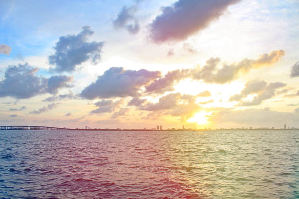 istock Filtered with Effects Sunset and Sunrise Over South Beach Miami 670464398