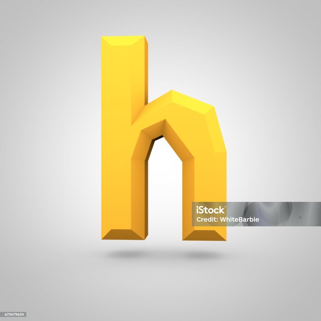 Chữ Thường Chữ Cái Poly Thấp Màu Vàng H Được Phân Lập Trên Nền ...