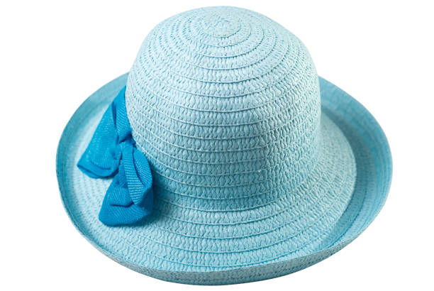 istock Beautiful summer hat of straw, isolated on a white background, 670480374