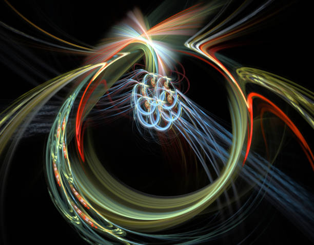 istock Abstract illustration of a fractal pattern on black background 670491760