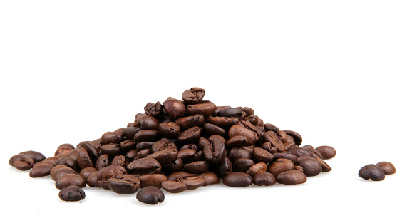 Coffe Beans On White Background.
