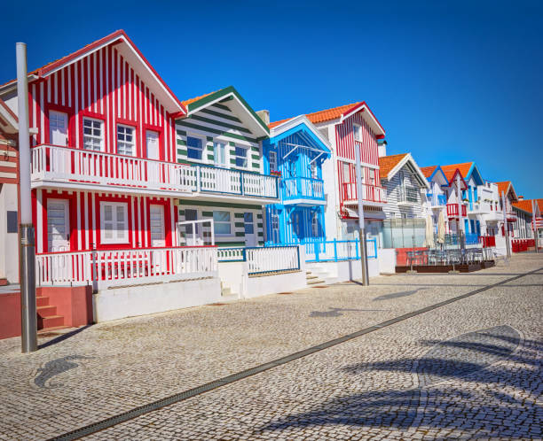 istock Typical houses with colorful stripes in Aveiro 670495242
