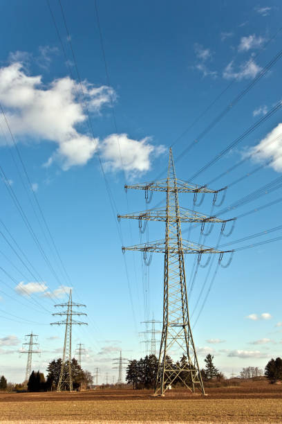 istock electricity tower for energy in beautiful landscape 670499208