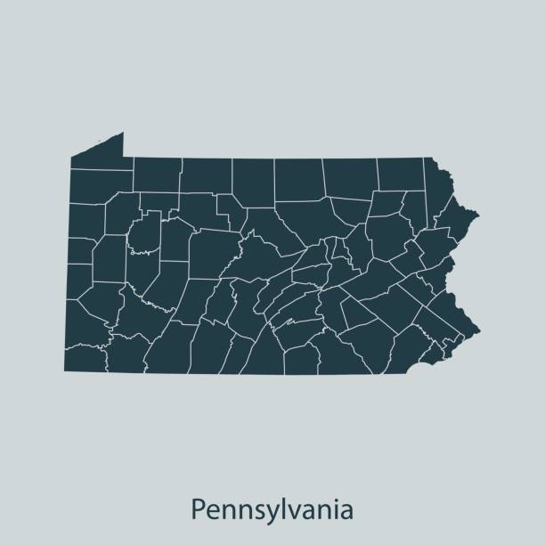 State Pa 760+ Pennsylvania State Map Illustrations, Royalty-Free Vector Graphics ...