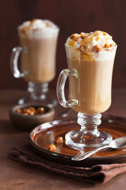 istock latte with whiped cream and caramel 670509532