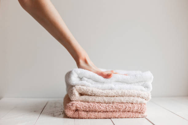 istock Towels preserved softness after washing. 670510228