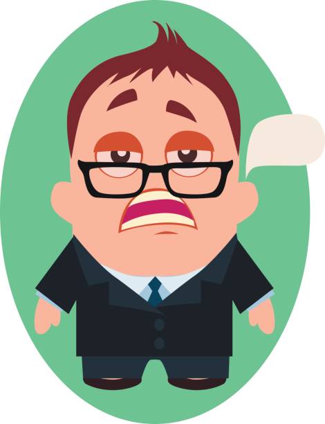 Serious And Pragmatic Business Man Funny Avatar Of Little Person Cartoon  Character In Flat Vector Stock Illustration - Download Image Now - iStock