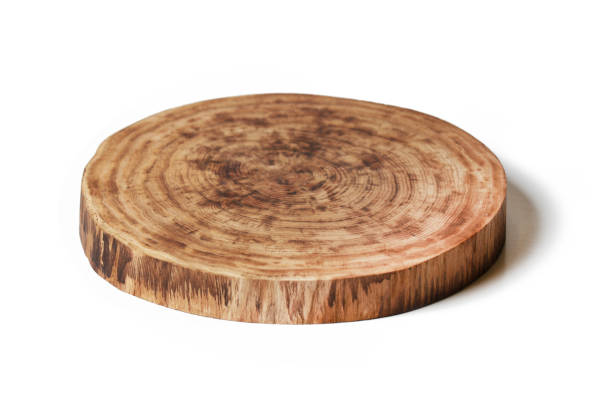 istock wooden round empty cutting board isolated on white background 670514222
