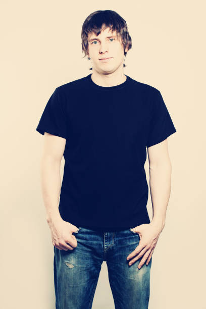istock Casual Man Wearing Black T-shirt 670524338