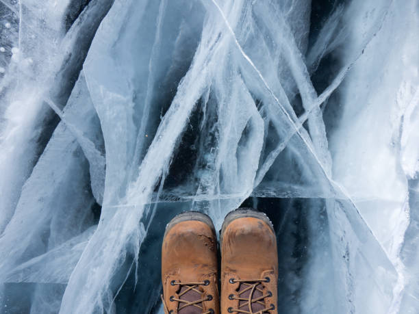 istock Ice texture of Baikal lake 670525704