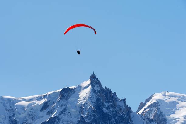 istock Paraglider above the Mont Blanc scenic area 670540000