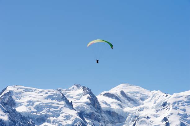 istock Paraglider above the Mont Blanc main peak 670540194