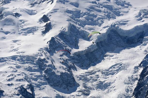 istock Paraglider above the Mont Blanc scenic area 670540240