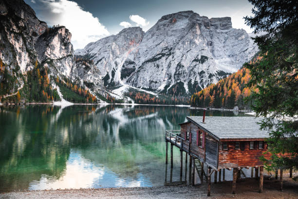 istock braies lake landscape 670546920