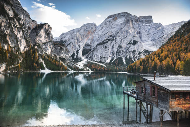 istock braies lake landscape 670550498
