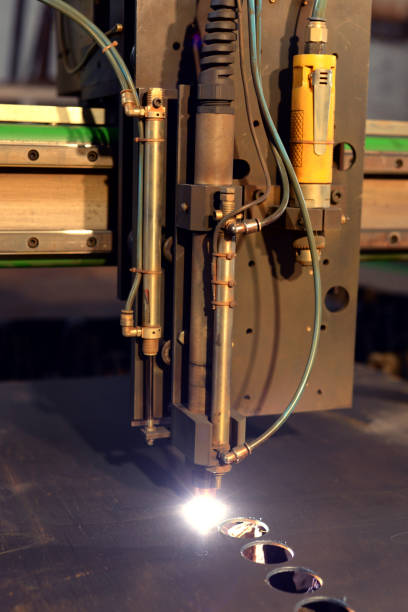 istock Laser machine in the factory at work 670554016