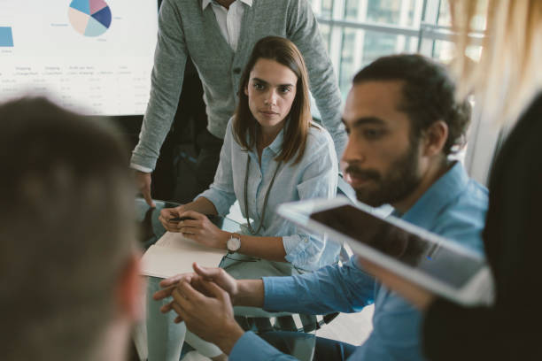 istock Business people on meeting 670560386