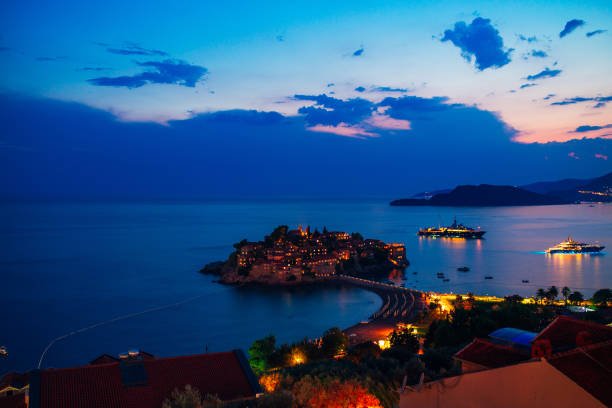 istock Island of Sveti Stefan. Panoramic shot 670567320