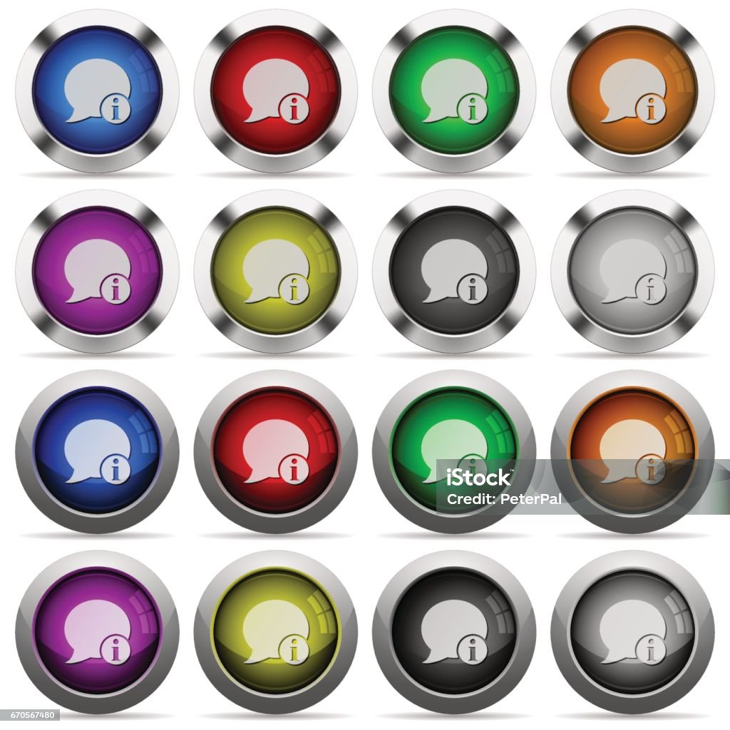 Button Explain Image Blog Comment Information Glossy Button Set Stock Illustration ...