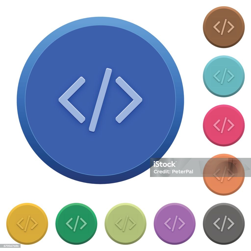 Embossed Programming Code Buttons Stock Illustration - Download Image ...
